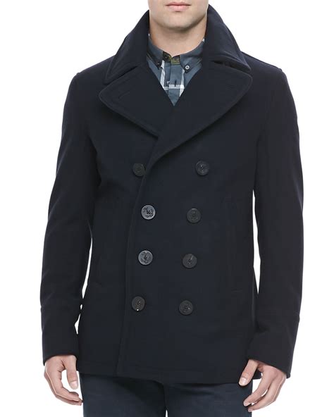 mens navy pea coat